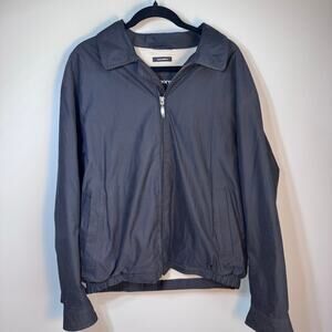 Claiborne Vintage Y2k Men's Large Microfiber Black Light Jacket with tiny flaw